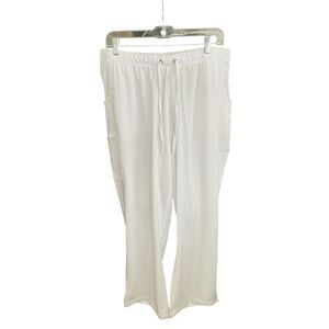 Women's HH Healing Hands Rebecca White Scrub Drawstring Pants Plus Size 1X